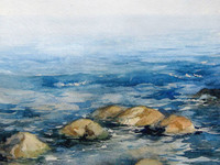 Мысова Ирина,морской пейзаж, акварель, картины, купить